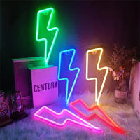 Luz De Noche LED Neón Creativa En Forma De Rayo Para Decoración De Hogar Dormitorio Fiesta Navidad Regalo Para Niños Luz Fairy USB/Batería Incluida - details 1