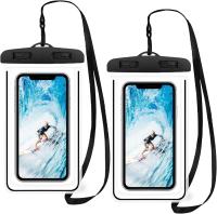 2 pcs Funda Impermeable Bolsa Estanca Móvil Universal,Funda Impermeable Móvil para Móvil Agua Compatibilidad iPhone/Xiaomi para Teléfono Móvil Resistente al Agua Compatible con Bolsa Seca-Negro - details 0