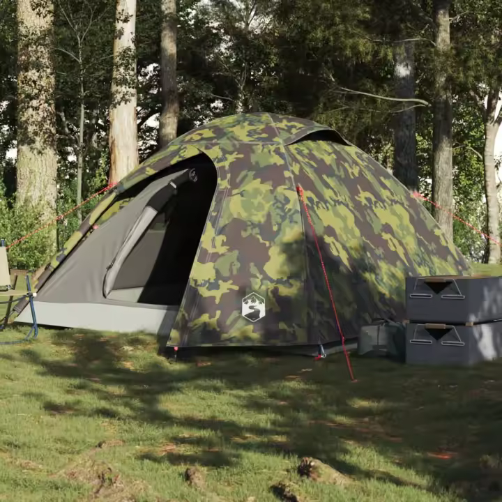 vidaXL Tienda de campaña iglú para 4 personas impermeable camuflaje - 1