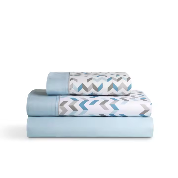 Llartextil Sábanas Karamelo Tabata Celestes - Composición 50% Algodón y 50% Poliéster - 1