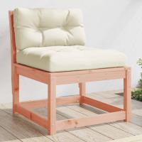 vidaXL Sofá de jardín con cojines madera impregnada de pino en color Impregnado natural/Marrón cera/Pino natural y más | acolchados duraderos para sofás de jardín terraza exterior - details 4