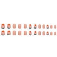 24pcs/set Uñas Postizas Cortas De Acrílico Estilo Francés Con Diseño De Flores Y Mariposas Para La Temporada De Primavera Y Verano Artículos De Belleza Para Uñas - details 35