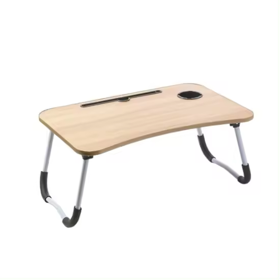 Mesa Ordenador Plegable Color Madera 60 x 40x 26cm Mesa para Portatil Cama, Mesa Ordenador Ranura para Taza, Soporte para Tablet, Mesa para Cama, Sofa, Suelo 29267 - 1