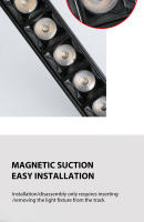 Lámpara De Pista Magnética LED COB Lineal Spotlights Luz Sin Fuente Principal Para Sala De Estar Instalación Auto-Contenida Moderno Brushed Nickel - details 6
