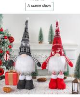 Muñeca Luminosa De Piernas Largas Sin Cara Con Pantalones Rayados Y Colgante De Santa Claus Figura De Navidad Para Decoración Del Hogar - details 3