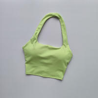 Sujetador Deportivo De Verano Para Mujer Con Padded Y Cuello Colgante Estilo Elegante Y Lujo Ligero Diseño Único De Pliegues En La Espalda - details 1