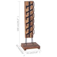vidaXL Botellero para 6 botellas madera maciza de roble 35x35x100 cm - details 5