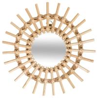 ARISE SHOP- Juego de 3 espejos redondo decorativo bambu efecto sol 28 cm, ideal para decoracion casa, habitación y salón, decoracion pared - details 0