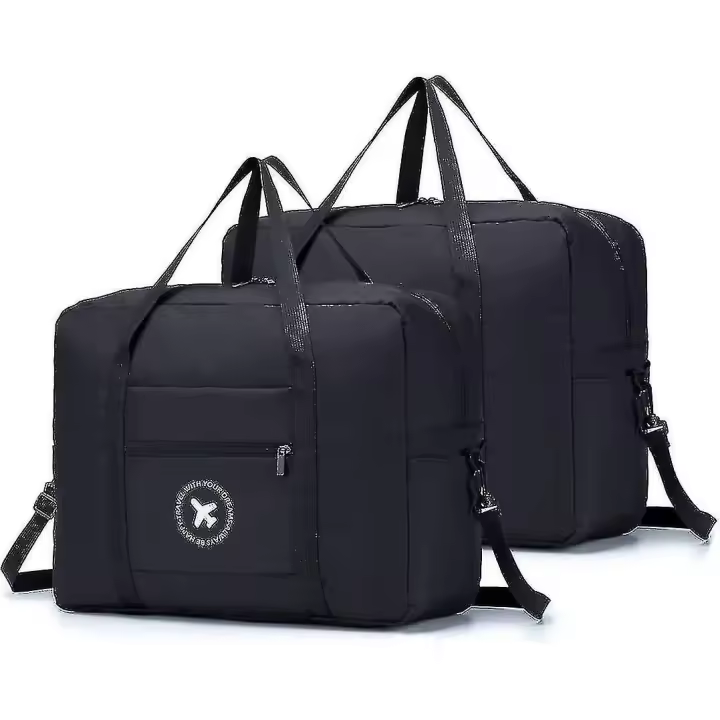 2x 45x36x20 bolso de hombro plegable para gimnasio Bolsa deporte Maleta de mano 40l Negro - 1