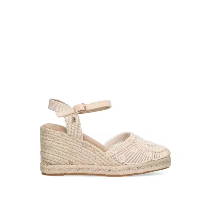 SANDALIA VALENCIANA CUÑA MEDIA ETIKA ISLA CANELA 20008 MUJER, BEIGE - 1