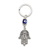 Llavero De Ojo De Suerte Con Mano De Fatima Y Mariposa Azul Para Coche Llavero Turco Con Ojo Maligno Para Hombres Y Mujeres Joyería EY138 - details 9