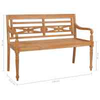 vidaXL Banco Batavia teca 120 cm - details 4