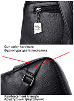 Mochila Para Mujer 2022 Nueva De Cuero Suave De Alta Calidad Banda De Hombro Arco Gran Capacidad Para Viajes Y Escuela Color Negro - details 20