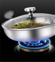 Sartén de freír 24/26/28cm Arce inoxidable 304 2mm Grueso wok pan 5 Capas Cocina profesional para Gas y inducción - details 14