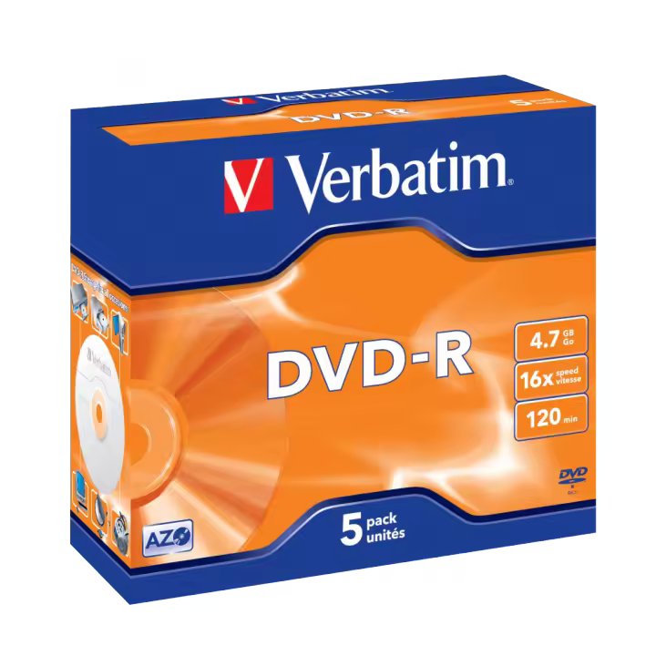 Verbatim 43519 DVD-R 4,7GB pack de 5 unidades Jewel - 1