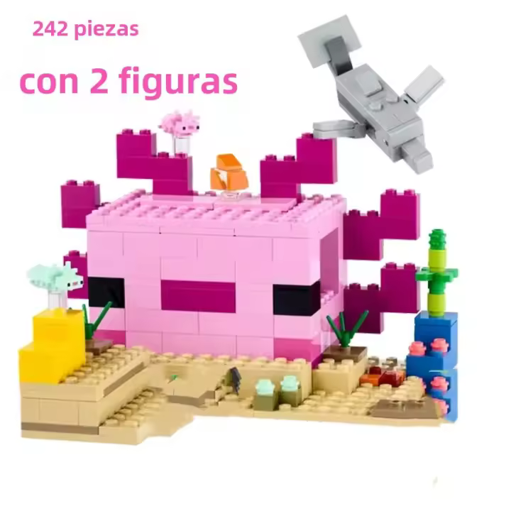 Bloques De Construcción MOC World Series American Axolotl House Modelo De Mundo Acuático Juguete Para Niños Regalo De Navidad - 1