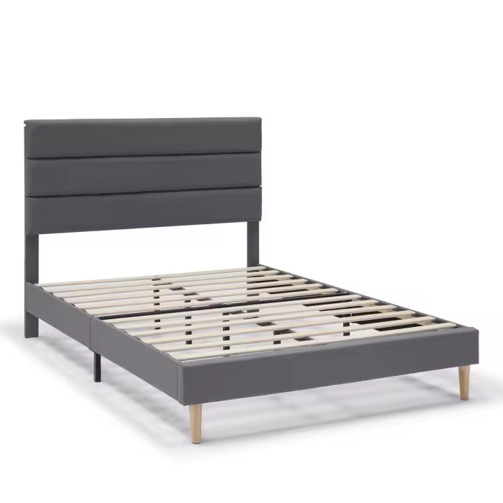 Estructura de Cama tapizada Aroma de 30 cm, 90x190 cm, color Gris oscuro VS Venta-Stock - 1