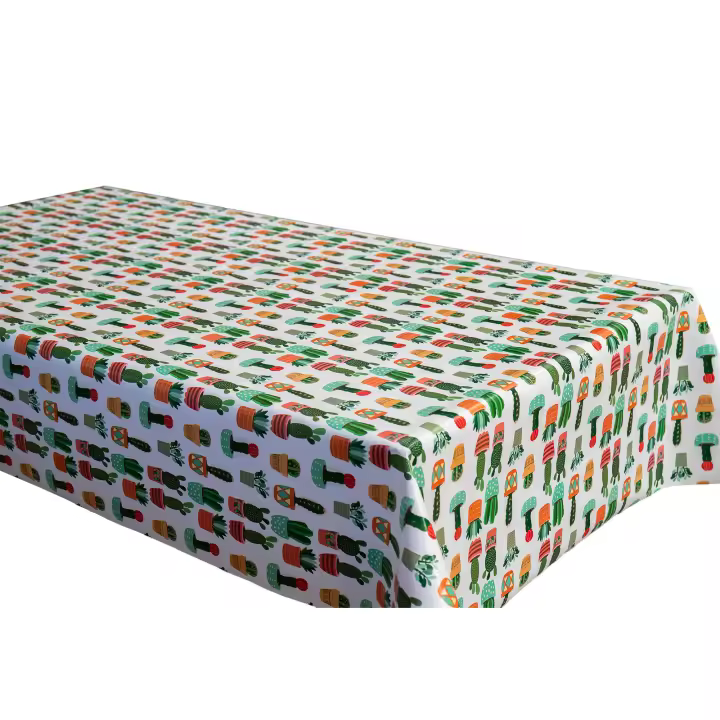 Cofan Rollo de Mantel Antimanchas Cactus | Vinilo y Poliéster | Impermeable - 1