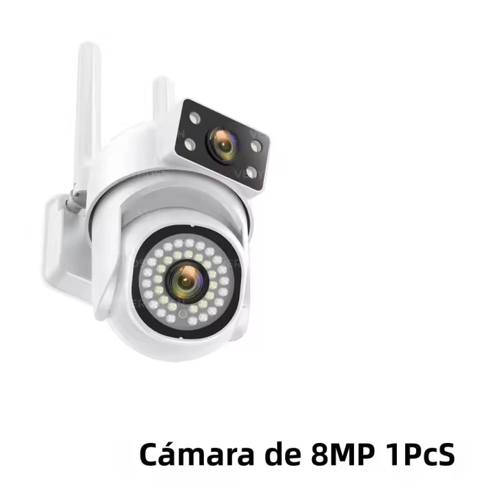 Cámara De Seguridad IP Exterior 8MP 8X Zoom Wifi HD Vigilancia Nocturna Automática Seguimiento Humano Monitorización Cámara De Vigilancia Inalámbrica Con Visión Nocturna Y Alarmas - 1