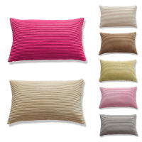 Funda De Cojín Rectangular De Flanela Corduroy Para Sofá Y Silla Estilo Solido Y Rayado Tamaño 30x50cm Cubierta De Almohada - details 24