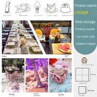 Toallas De Papel De Grado Alimenticio Impresas En Color Con Patrón Floral Amarillo Para Decoración De Mesa De Postres 20 Piezas Decoupage - details 3