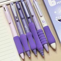 Set De 6 Bolígrafos De Gel Retráctiles 0.5mm Kawaii Suministros Escolares Estéticos Negros Material Plástico - details 4