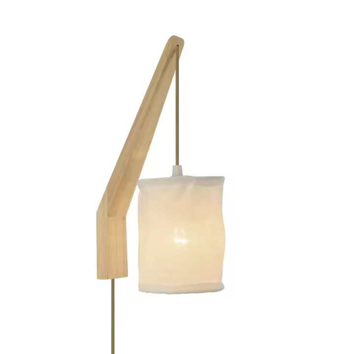 Ledkia Lámpara de Pared de Madera y Metal Kanzu  Natural - 1