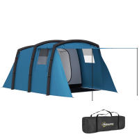 Outsunny Tienda de Campaña Inflable Familiar Tipo Túnel para 3–6 Personas Tienda de Campaña Glamping con Vestíbulo Ventanas de Malla y Bolsa de Transporte Protección UV 50+ Impermeable al Aire Libre - details 0