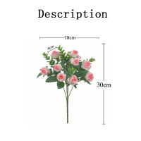 Vaso De Flores Artificiales Para Decoración De Hogar Jardín Exterior Navidad Rosas Silken Eucalipto Hojas Plantas Falsas Para Bodas Y Fiestas - details 0