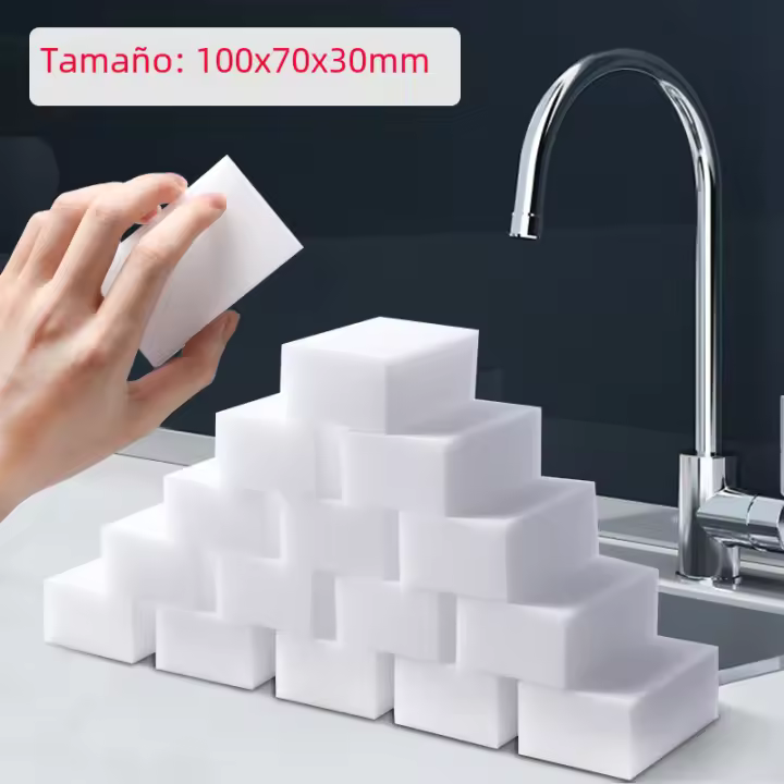 Esponja Mágica Melamina 100x70x30mm Blanco Limpieza Para Cocina Baño Oficina Herramientas De Limpieza Eco-amigable - 1