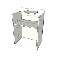 OFICIT Mostrador para Recepción de 80cm Blanco con Sobremostrador de colorido a elegir. 19 mm de grosor - details 1
