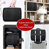 Bolsa De Documentos Fireproof Negra Resistente Al Agua Con Cierre De Cremallera Portátil Organizador De Laptop Archivos Certificados Multi-compartimentos - details 7