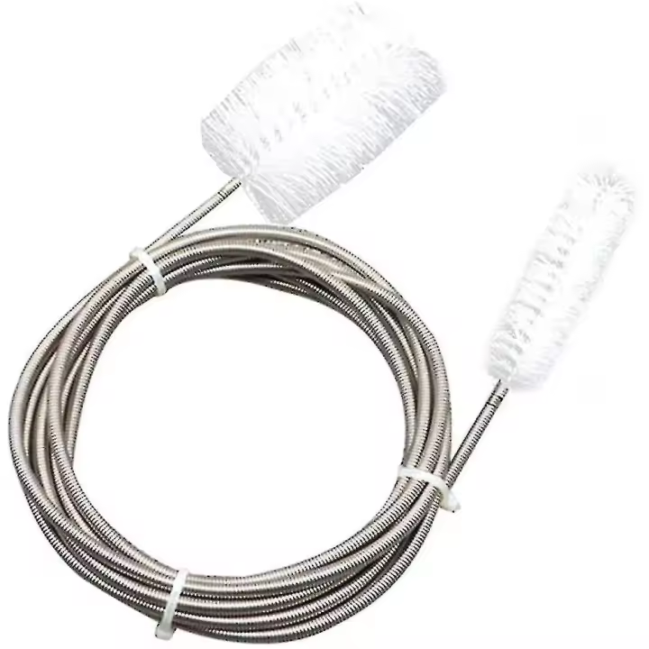 Cleaning Brush For Water Pipes, Flexible Drain Brush, Stainless Steel Spring - 1