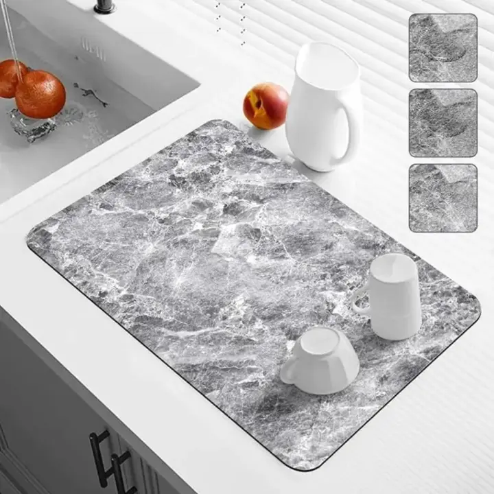 Alfombra De Cocina Antideslizante Absorbente De Diatomeas Marbled Para Esterilizar Utensilios Ycafetera Adecuada Para Adultos Uso Doméstico Y Hotel - 1