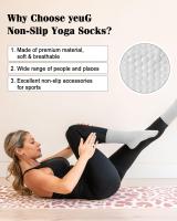 Calcetines De Yoga Para Mujeres 4-6 Pares Color Sólido Antideslizantes Para Pilates Y Ballet Calcetines De Media Altura Tejidos En Poliéster - details 4