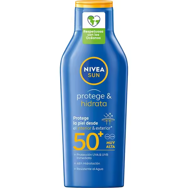 NIVEA SUN Protege & Hidrata leche solar SPF-50+ frasco 400 ml resistente al agua - 1