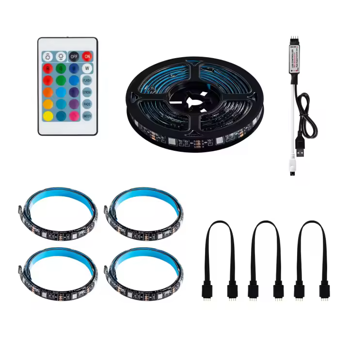 Ledkia Tira LED 5V RGB 30 LED/m 2m IP65 KIT con USB para Televisión  RGB - 1
