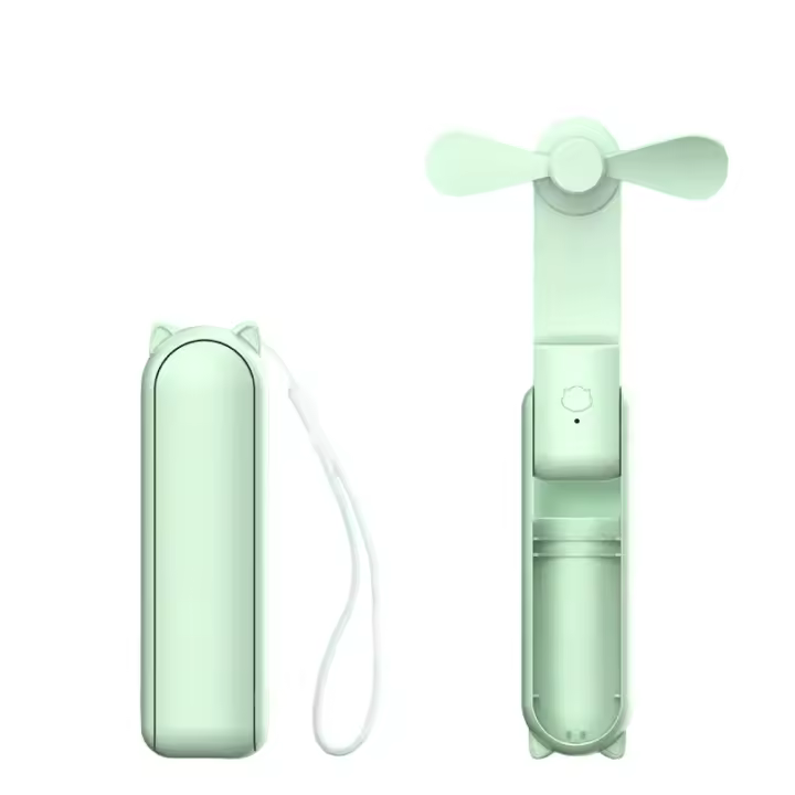 Mini Ventilador Portátil de 2000mAh: Refrigerador Silencioso y Ajustable con USB Recargable y Banco de Energía, Ideal para Oficina y Hogar - 1