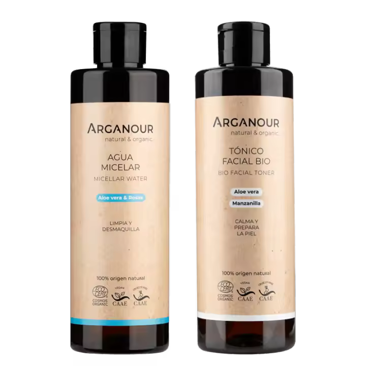 Pack Limpieza Facial Arganour: Agua Micelar y Tónico Facial para una Piel Hidratada y Limpia - 1