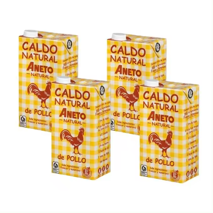 caldo de pollo aneto brick 1L pack 4 unidades (total 4L) - 1