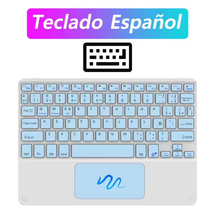 Teclado Inalámbrico Con Touchpad Para Android iOS Windows Bluetooth Teclado Y Ratón Para Samsung Apple Lenovo Teléfono Tableta - 1