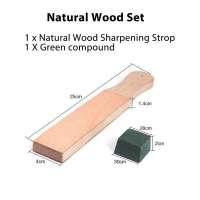 WUTA Afilador De Cuchillos De Cuero 1 Pieza Con Tablero De Pulido De Madera Negra Y Compuesto De Pulido Fino Herramienta De Afilado Para Navajas Y Navajas - details 11