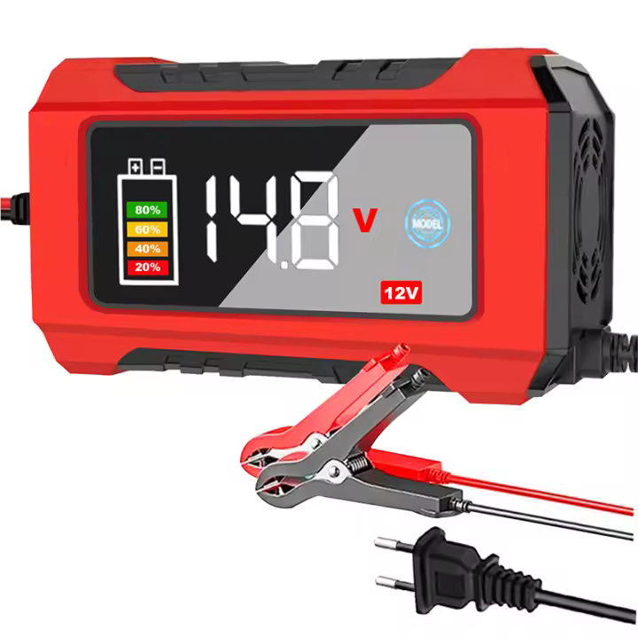 Cargador De Batería Para Coche 12V 6A Automático Con Reparación De Pulso Y Pantalla LCD Carga Inteligente Para Auto Moto Ácido Plomo - 1