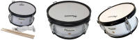 ROCKSTAR MUSIC - Tambor Infantil para Niños SMD1005-BL Color Blanco Metalizado. Caja Infantil de marcha - details 0