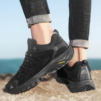 Zapatos De Senderismo Para Hombres HIKEUP De Cuero Suela De Goma Antideslizante Transpirables Malla Superior Tamaño 40-45 Color Negro Verde Caqui Gris - details 26
