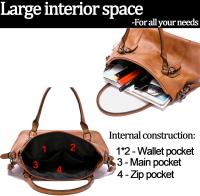 Bolsos de Mano para Mujer, de Piel elegante, estilo Retro Vintage, de diseñador, con ASA superior, estilo casual, con Bolso, para hombre, color marrón - details 1