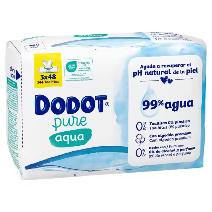 Dodot Toallitas Aqua Plastic Free 3x48 (144 uds) ✅ Entrega 24/72h - 1