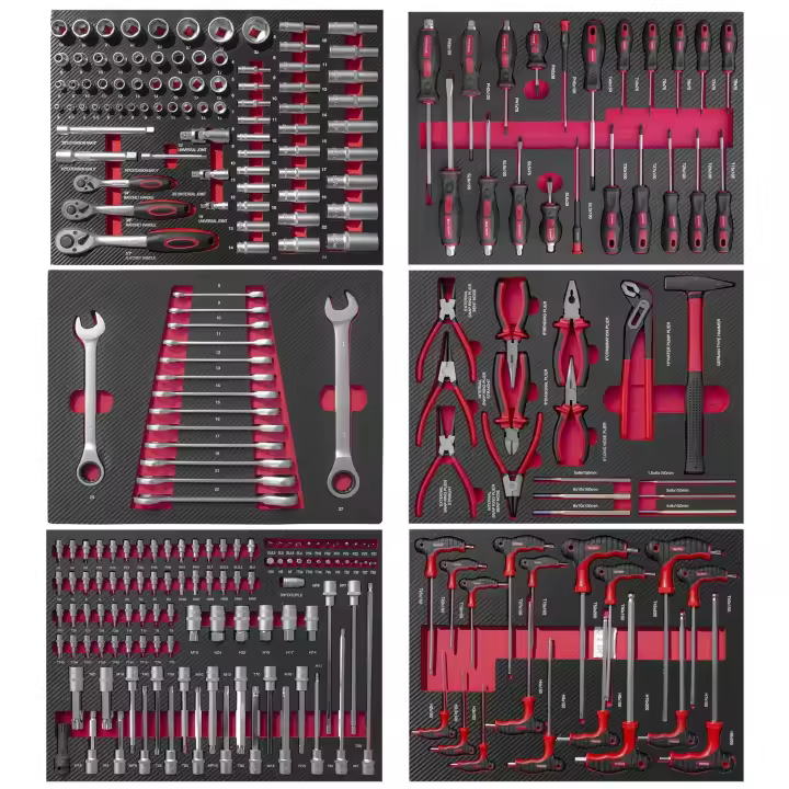 Edicion Carbono - Conjunto De Módulos De Herramientas Eva Con Terminación En Carbono Para Carro rojo, 6 MODULOS - 1