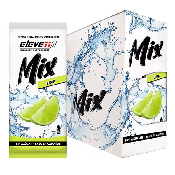 Eleven Fit Mix Instantáneo, Caja de 24 Sobres Sabor Lima - Prepara 1.5L de Bebida Saludable - Sin Azúcar, Baja en Calorías y Carbohidratos - Ideal para Agua/Leche, Cocinar y Preparar Postres - Mejora tu Dieta - Apto para Adultos y Niños - 1