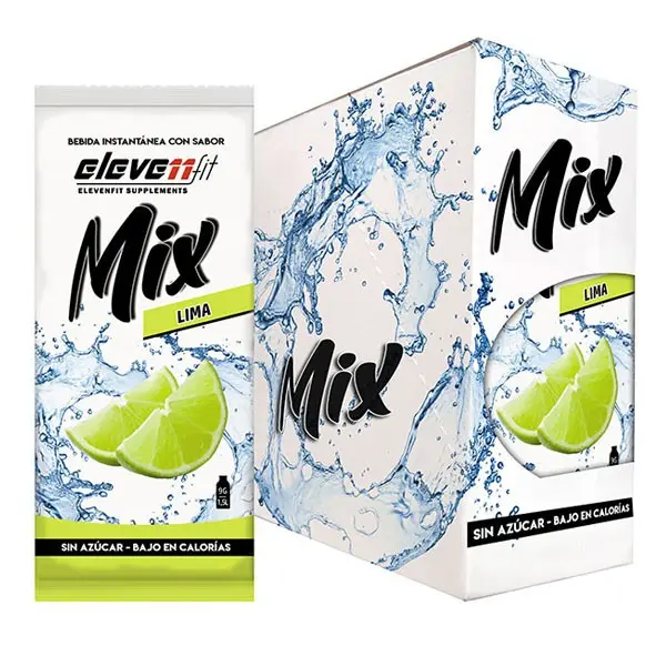 Eleven Fit Mix Instantáneo, Caja de 24 Sobres Sabor Lima - Prepara 1.5L de Bebida Saludable - Sin Azúcar, Baja en Calorías y Carbohidratos - Ideal para Agua/Leche, Cocinar y Preparar Postres - Mejora tu Dieta - Apto para Adultos y Niños - 1